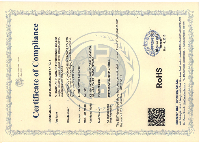 ROHS Certificate